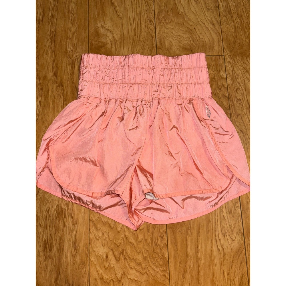 Free People Movement The Way Home High Rise Shorts Peach/Pink Small Stretch - Picture 3 of 14